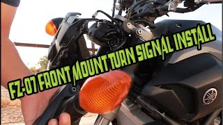 2016 FZ07 Flush Mount Turn Signal Install [upl. by Ahsikam]