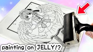 PAINTING on clear JELLY SQUISHY viral tik tok art gelliprinting [upl. by Marchak]