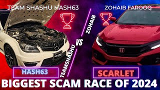 BIGGEST SCAM RACE OF PAKISTAN 2024 TEAM SHASHU HASH63 vs ​Zohaib Farooq Scarlet [upl. by Aelhsa]