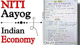 NITI Aayog  Members amp Principles Indian Economy  Handwritten notes  Lec32  An Aspirant [upl. by Philips]