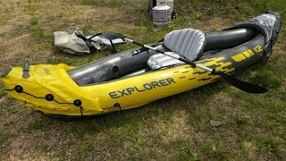 Intex Explorer K2 Kayak Review amp Unboxing  2Person Inflatable Kayak Set [upl. by Shreeves]