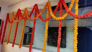 10 Pcs Indian Handmade Artificial Marigold Garland Flowers  Decoration  Function [upl. by Milon300]