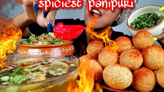 🔥🌶️SPICY PANIPURI CHALLENGE 🔥BHOOT JOLOKIA PANIPURI  30 PANIPURI WITH EXTRA CHILLI 🔥 [upl. by Pallaton]