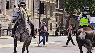 DISRESPECTFUL TOURISTS First at the Arches then to the Kings Guard outside the Horse Guards Gates [upl. by Saidee]