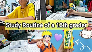 👩‍🏫Daily STUDY ROUTINE CBSE 12th grade  Productive days in my life ✨️Exam preparation📝 [upl. by Ymeon855]