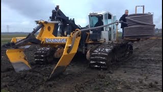 Extreme Trenchers at Work  Plow Drainage [upl. by Ramar]