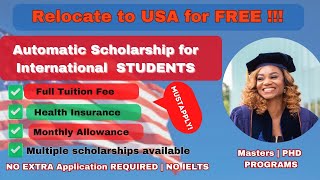 Fully Funded Scholarships for International Students Study in USA for FREE  No Extra Application [upl. by Enyedy785]