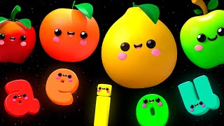 Baby Fruit Dancing with the Vowels 🍎🍊🍋‍🍏🍇 Sensory Video for babies [upl. by Kraska]