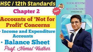 Account of Not for Profit Concerns  Income amp Exp Account  Balance Sheet  Chapter 2  Class 12th [upl. by Ydnes]