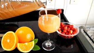 COMO FAZER SUCO DE LARANJA COM ACEROLA NATURAL [upl. by Rosanne]