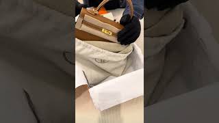 ✨ Unbox Hermes Mini Kelly II Butler 21 Natural Sable [upl. by Acinor]