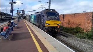 DRS 88005 passes through Rugby working an Intermodal 231024 [upl. by Neerahs256]