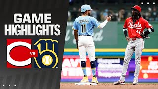 Reds vs Brewers Game Highlights 81024  MLB Highlights [upl. by Llevert]