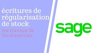 écritures de régularisation de stock dans sage 100 comptabilité cas réel [upl. by Elene]