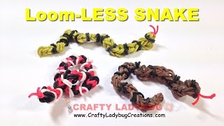 Rainbow Loom Bands Small 3D CORN GARDEN OR RATTLE SNAKE  NO LOOM EASY Charm TutorialsHow to Make [upl. by Anh]