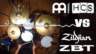 Zildjian ZBT vs Meinl HCS budget cymbal sets comparison 10 14 16 18 20 HiHat Crash Splash Ride cheap [upl. by Aydan]