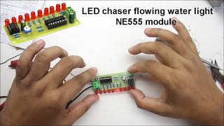 Amazing Led chaser circuit  DIY NE555CD4017 Running LED  LED Chaser Light [upl. by Pontias]