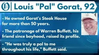 Louis Pal Gorat dies at 92 [upl. by Nyret]