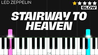 Led Zeppelin  Stairway To Heaven  SLOW EASY Piano Tutorial [upl. by Katharina]