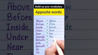 Opposite of words Advance Vocabularyenglish [upl. by Reld]