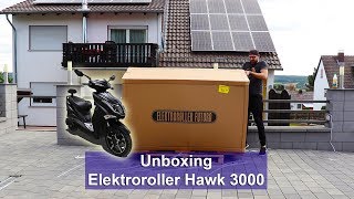 Elektroroller Hawk 3000 EScooter mit Straßenzulassung von Elektroroller Futura Unboxing HD [upl. by Sivolc]