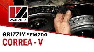 Cambio de Correa de Transmisión Yamaha Grizzly 700  Correa V Yamaha YFM700  Partzillacom [upl. by Angil]