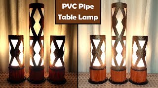 PVC Pipe Lamp  How to Make Table Lamp Using PVC Pipe amp Tissue Paper  PVC Pipe Projects [upl. by Naedan]