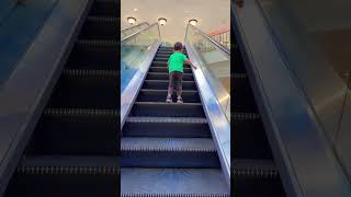 Cute 😇 little baby ascending the escalator very courageously🥰😃😂 [upl. by Iverson]