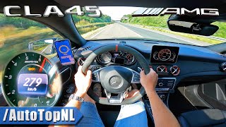 Mercedes CLA 45 AMG 381HP  TOP SPEED on AUTOBAHN NO SPEED LIMIT by AutoTopNL [upl. by Jit]