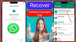 How to recover deleted messages chat on Whatsapp Backup [upl. by Goodrow]