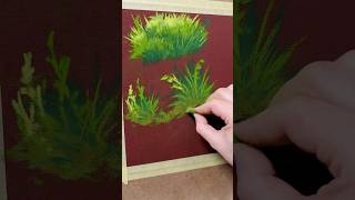 Tall grass  bush 💚 Soft pastel tutorial  Subscribe 💖shorts [upl. by Eesak887]