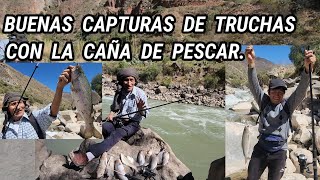 BUENAS CAPTURAS DE TRUCHAS CON LA CAÑA DE PESCAR [upl. by Arrej]