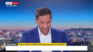 3 000 postes non pourvus et les contractuels  FranceTV info 2 septembre 2024 [upl. by Lletnohs311]