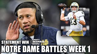 Marcus Freeman IMPRESSED Paul Finebaum 👀 Notre Dame BATTLES in Week 1 😤  The Matt Barrie Show [upl. by Socram978]