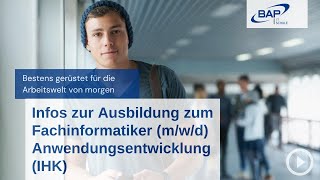 Beruf der Zukunft Infos zur Ausbildung zum Fachinformatiker mwd Anwendungsentwicklung IHK [upl. by Dnaloy]