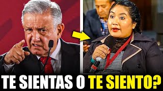 AMLO SIENTA y HUMILLA A REPORTERA GRITONA que lo intento HUMILLAR minutos antes… [upl. by Eneleoj]