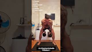 Heavy Kettlebell Power Complex 2x32kg kettlebell strengthtraining [upl. by Eille]