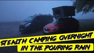 A rainy night roofbunk and Stealth van camping rainfall stealthcamping [upl. by Gavra]