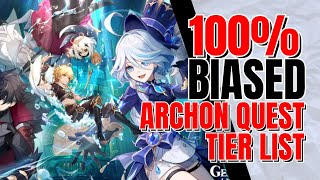 A 100 Biased Archon Quest Tierlist  Genshin Impact [upl. by Emmey823]