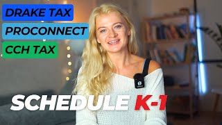 Schedule K1 entry Tutorial  ANY Tax software Drake Tax Proconnect and CCH Access example [upl. by Nifled]