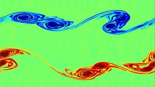 Vorticity field in Kelvin Helmholtz simulation [upl. by Ateekahs]