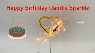 Happy Birthday Candle Sparkle Heart and Star Shape for Cake 5cm [upl. by Nwahc]