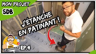 EP4 Je pose la NATTE ETANCHE au sol dans ma SALLE DE BAIN [upl. by Orelle]