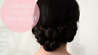 Peinado para la FERIA DE ABRIL moño bajo con trenzas  ROMANTIC BRAIDED UPDO [upl. by Adaiha]