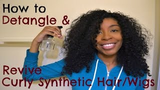 How to Detangle amp Revive Curly Synthetic HairWigs [upl. by Colwell878]