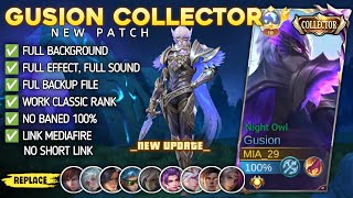 New  Script Skin Gusion Collector Night owl No Password  Full Effect Voice  Patch Terbaru [upl. by Ahtabbat674]