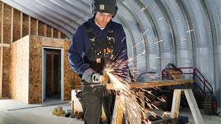 Quonset Hut Utility Room  Electrical RoughIn Vents amp Installing Doors [upl. by Marlene]