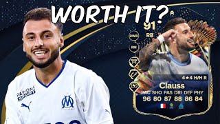 91 Jonathan Clauss Live TOTS Player Analysis  EA FC 24 Ultimate Team [upl. by Refinneg]