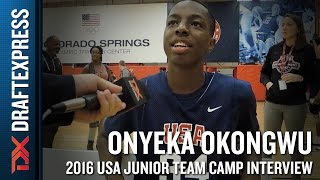 Onyeka Okongwu Interview at USA Basketball Junior National Team Camp [upl. by Nahtanoj302]