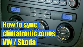 TUTORIAL How to sync activate climatronic zones on VW  Skoda in 3 steps [upl. by Zanas399]